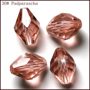 Cuentas de rombo largas facetadas de cristal K9, color Padparadscha componentes de joyería.
