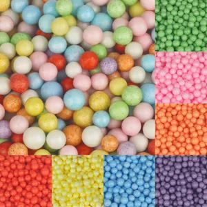 Bunte Polystyrol Schaumstoff Perlen Für DIY Handwerk Geschenkbox Füllung Macaron Pastell Runde Schaumstoff Bälle Für Party Dekoration