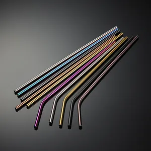 Reusable Stainless Steel Drinking Straws Multi-Spec Straight And Bent Metal Straws Eco-Friendly Drinkware