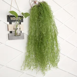Planta verde artificial de musgo español colgante para la decoración de la pared.
