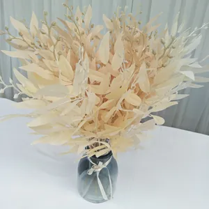 Artificial willow leaves bouquet detail silk cloth plant decoration for wedding and home decor