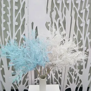 Artificial rime pine branch simulation plant for wedding home decoration detail view.