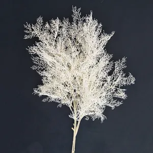 White artificial mist pine branch for wedding background decor detailed product view closeup