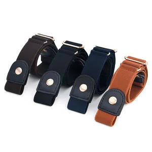 Comfortable buckle-free elastic belt, invisible stretch lazy belt for daily casual wear.