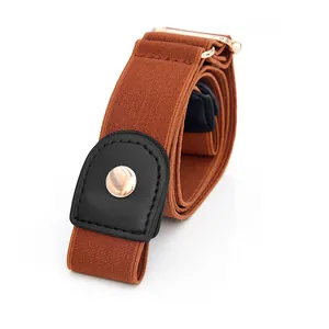 Buckle-free elastic invisible belt for women men, comfortable stretch lazy waist belt detail.