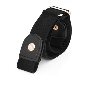 Buckle-free elastic invisible belt for comfortable daily wear with adjustable metal slide.