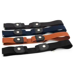 Buckle-free elastic invisible belt, comfortable stretch waistband for jeans and casual wear.