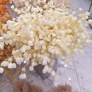 Artificial lantern fruit flower detail, decorative silk floral arrangement for wedding home.