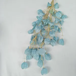 Blue artificial lantern flowers silk hanging floral decor for wedding and home decoration
