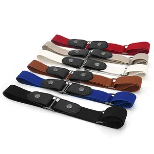 Comfortable elastic invisible belt for jeans, adjustable stretch buckle-free design.