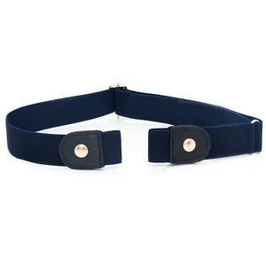 Buckle-free elastic stretch belt detail view, comfortable adjustable invisible lazy waist belt.