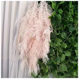 Guirnalda colgante artificial de pino, planta falsa rosa para boda y decoración.