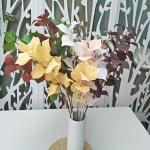 Artificial bodhi leaves branch floral arrangement for home wedding decoration green plant decor.