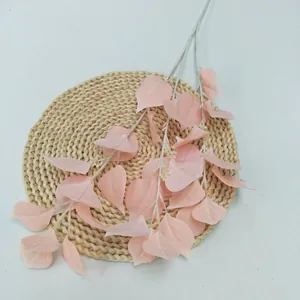 Artificial pink bodhi leaves, perfect for wedding home decor, plant wall and floral arrangement.