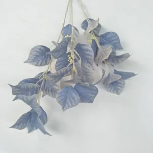 Artificial bodhi leaves branch for wedding home decor plant wall background green foliage