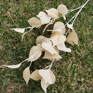 Artificial Bodhi leaf branch for wedding home decor and plant wall background design.