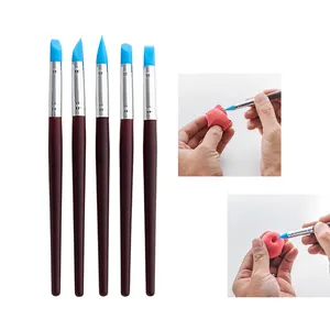 Soft Head Pottery Clay Sculpting Tools Silicone Pens Fondant Cake Molds DIY Carving Hand Craft Modeling Pen Assortment