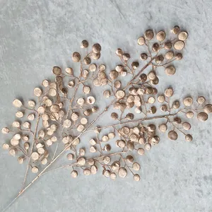 Gold artificial plant branch detail, gorgeous wedding floral decor and home display centerpiece.