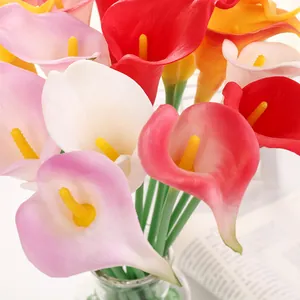 Fleurs artificielles mini arum lys PU bouquet pour décoration mariage maison photo accessoires