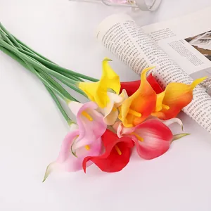 Bouquet de lys arum artificiel fleurs PU pour décoration maison mariage accessoires