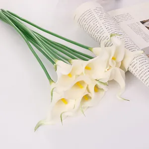 Lys arum blancs artificiels en PU fausses fleurs pour décoration de mariage maison accessoires photo