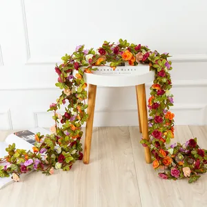 Artificial rose vine flower garland for outdoor indoor home garden wedding party decoration.