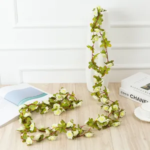 Artificial rose flower vine 45 heads silk floral garland home indoor outdoor decor