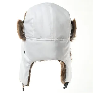 Winter winddichte ushanka muts met warm nepbont voor buiten fietsen en koud weer.