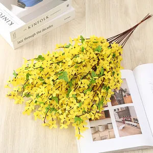 Bouquet di fiori gialli di forsythia artificiali casa scrivania festa matrimonio decorazione
