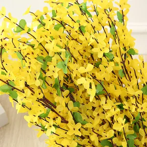 Rametto di fiori gialli di forsizia artificiale per casa soggiorno festa di nozze