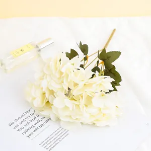 Hortensia blanca artificial flor de seda falso ramo de novia decoración foto accesorio