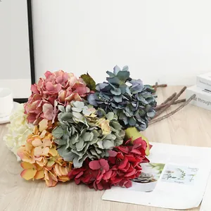 Ramo de hortensias artificiales de seda flores falsas para decoracion de boda hogar