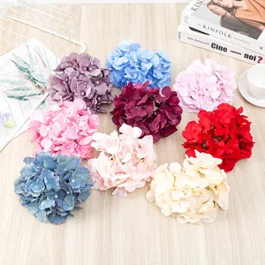 Ramo de flores de hortensia de seda artificial flores falsas coloridas para boda decoración del hogar