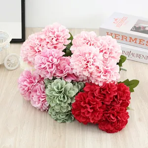 Ramo de flores de hortensia artificial para decoración de boda en el hogar flores de seda