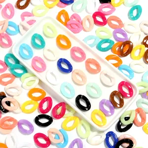 Colorful acrylic open chain links for DIY jewelry, bag chains, and keychains crafting.