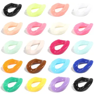 Colorful acrylic open chain links for DIY bag chains, keychains, and jewelry making.