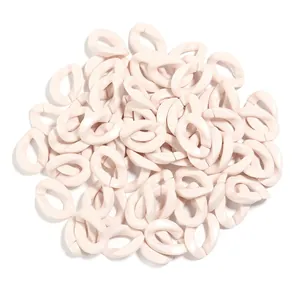 Close-up detail of bulk pastel pink acrylic open chain links, perfect for DIY jewelry and bag accessories.