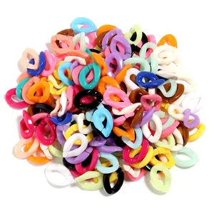 50pcs Colorful Acrylic Open Links Plastic Chain DIY Jewelry Making Accessories Keychains