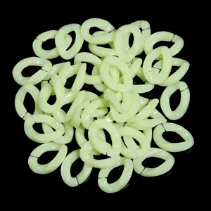 Acrylic open chain links light green DIY jewelry accessories keyring pendant craft supply 50pcs