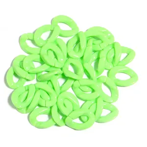 Acrylic colorful open chain links DIY bag chain accessories light green plastic links 50pcs