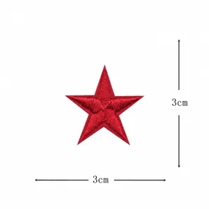 Toppa ricamata stella rossa termoadesiva DIY per riparazione vestiti mini 3x3cm