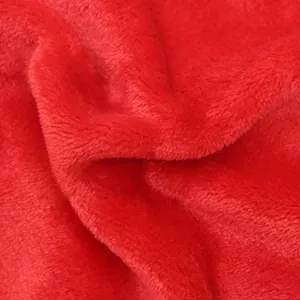 Nahaufnahme der weichen roten Flanell-Textur für Haustier-Weihnachtskleidung Stoff