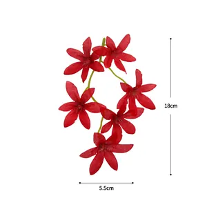 Artificial Oncidium Flower String Red DIY Hair Accessories Garland Lintel Floral Decor