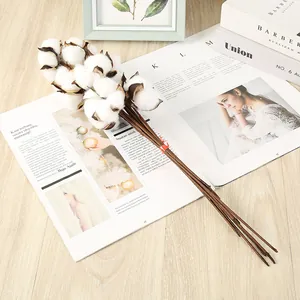 Artificial cotton branch dried flower bouquet DIY home decor floral arrangement detail