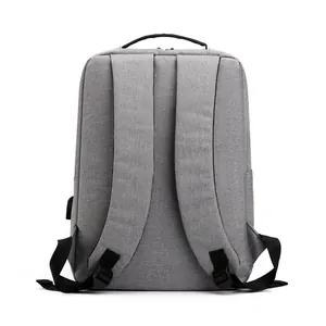 Zaino grigio minimalista per laptop da lavoro, grande borsa da viaggio e tempo libero per uomo.