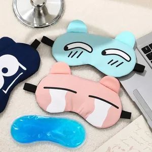 Máscara para dormir de anime 3D con paquete de gel frío extraíble para siesta y ojos