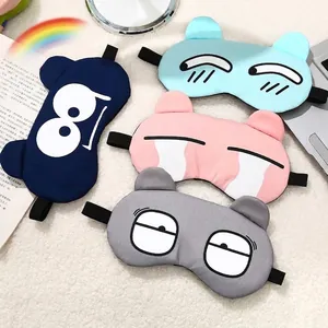 Juego de 4 antifaces para dormir con dibujos animados de tela suave y transpirable