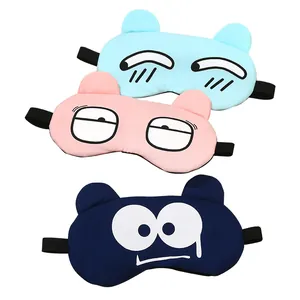Máscaras de sueño con expresiones de dibujos animados para sombra y siesta fresca