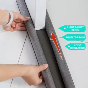 Twin door draft stopper grey foam weather stripping for under door insulation and soundproofing