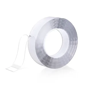 High-strength transparent nano double-sided adhesive tape roll shown on white background